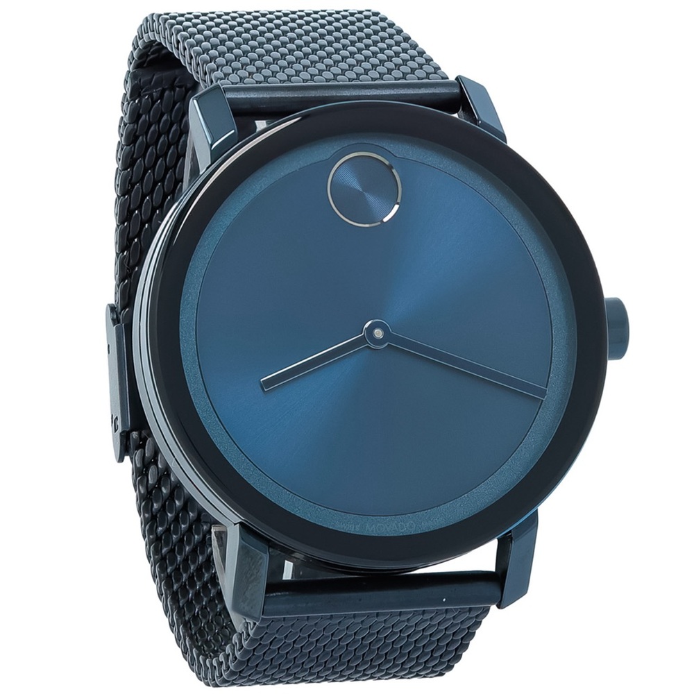 SOLD Movado Bold Evolution Mens Blue ION PVD Stainless Quartz Watch 3600793 - Picture 1 of 6